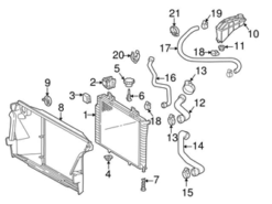 Genuine Mercedes 2105001472 Expansion Tank/Coolant Reservoir Hose; Expansion Tank To Radiator | A2105001472