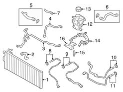 Genuine BMW 17127619707 Coolant Hose; Left Lower, Left - BMW