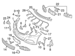 Genuine Mercedes 2128850053 Grille; Front Left Lower - Mercedes