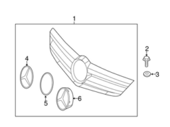 Genuine Mercedes 2168801383 Grille; Front Upper - Mercedes