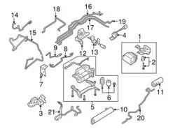 Genuine Porsche 95535805101 Suspension Air Compressor Line; Front Left - Porsche