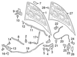 Genuine Porsche 95851153501 Hood Release Cable; Rear - Porsche