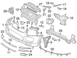 Genuine Porsche 95861233130 Parking Aid System Wiring Harness; Front - Porsche