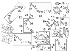 Genuine Porsche 97010654501 Expansion Tank/Coolant Reservoir Hose - Porsche | 97010654500