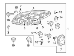 Genuine Volvo 31299852 Headlight Assembly; Left - Volvo