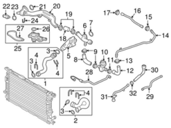 Genuine VW/Audi 4G0122101BC Radiator Coolant Hose; Front Left - Audi | AU4G0122101BC