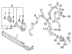 Genuine VW/Audi 5Q0121053D Radiator Coolant Hose - Audi | 5Q0121053B 5Q0121053C AU5Q0121053D