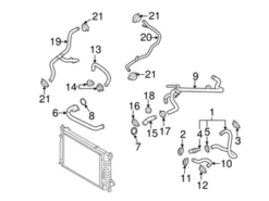 Genuine VW/Audi 8E0121055AH Engine Coolant Overflow Hose; Left - Audi | AU8E0121055AH