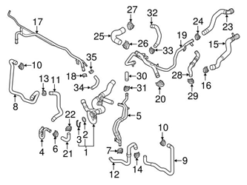 Genuine VW/Audi 8V0121083 Coolant Pipe; Front Right - Audi | AU8V0121083