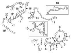 Genuine VW/Audi 8W0122449CR Coolant Bypass Hose; Front - Audi | 8W0122449AD 8W0122449AT 8W0122449BC 8W0122449BG